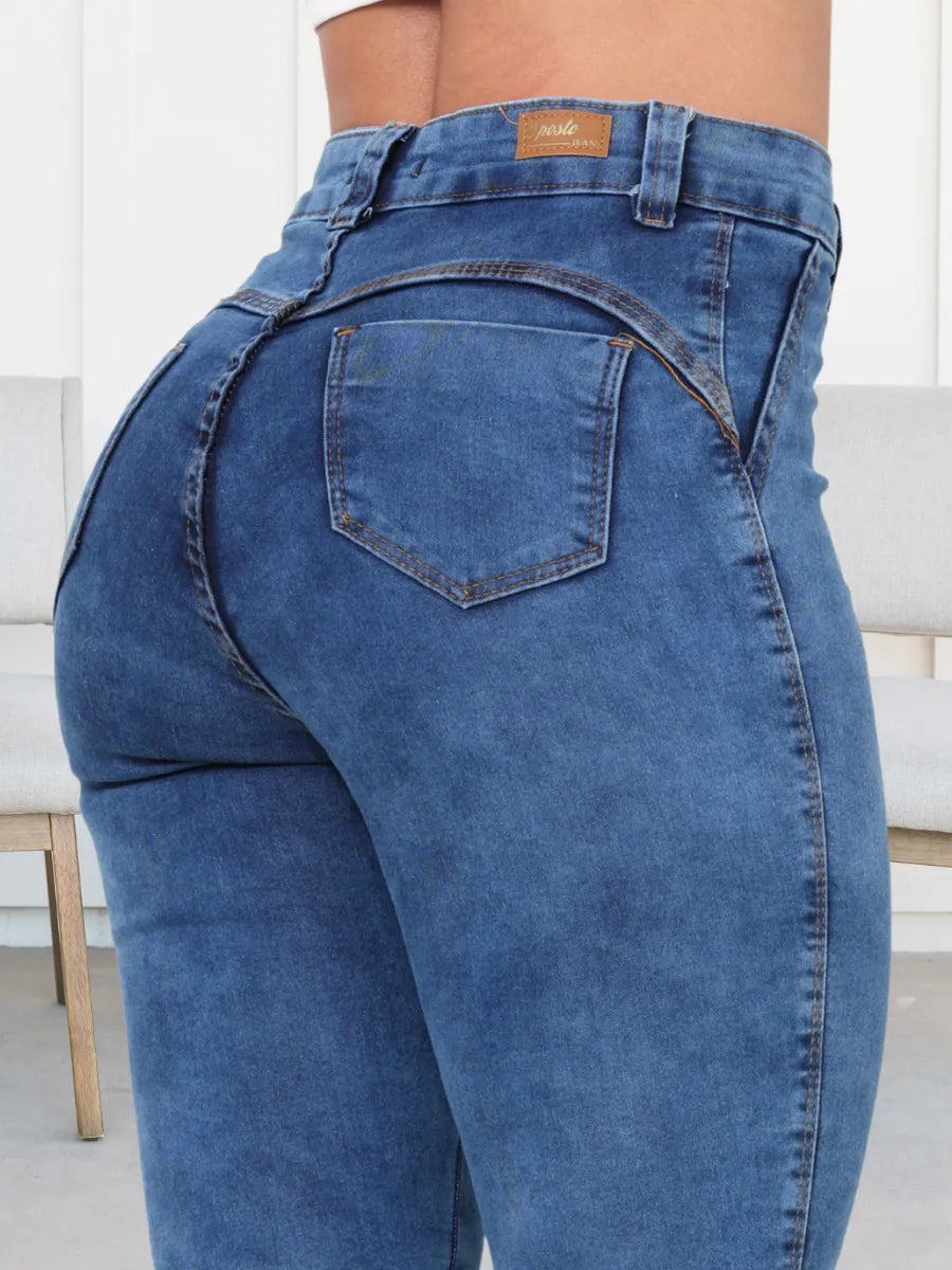 Kit 3 Calça Jeans Feminina Cintura Alta Skinny Premium