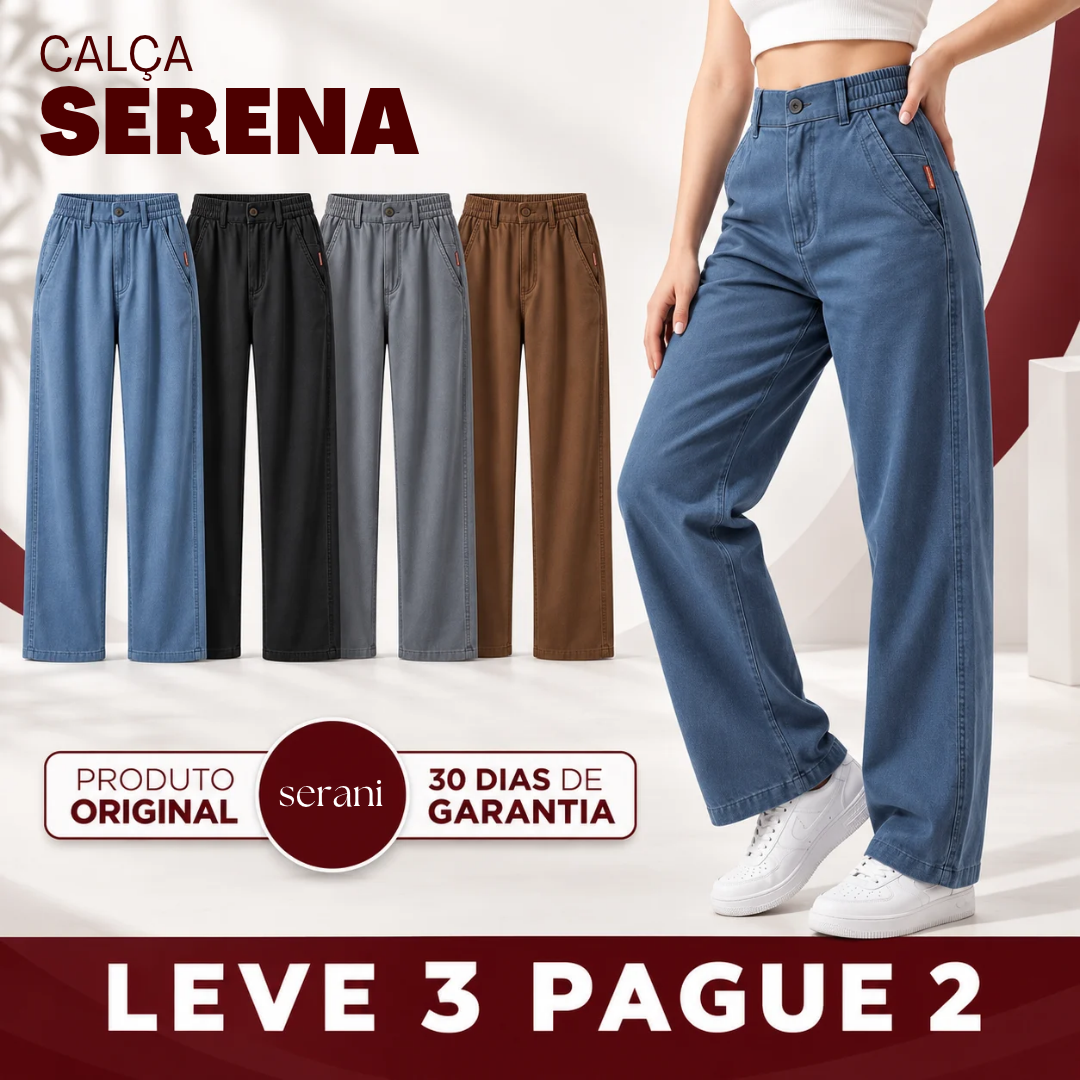 Kit 3 Calças Femininas Serena em Algodão e Seda Gelo