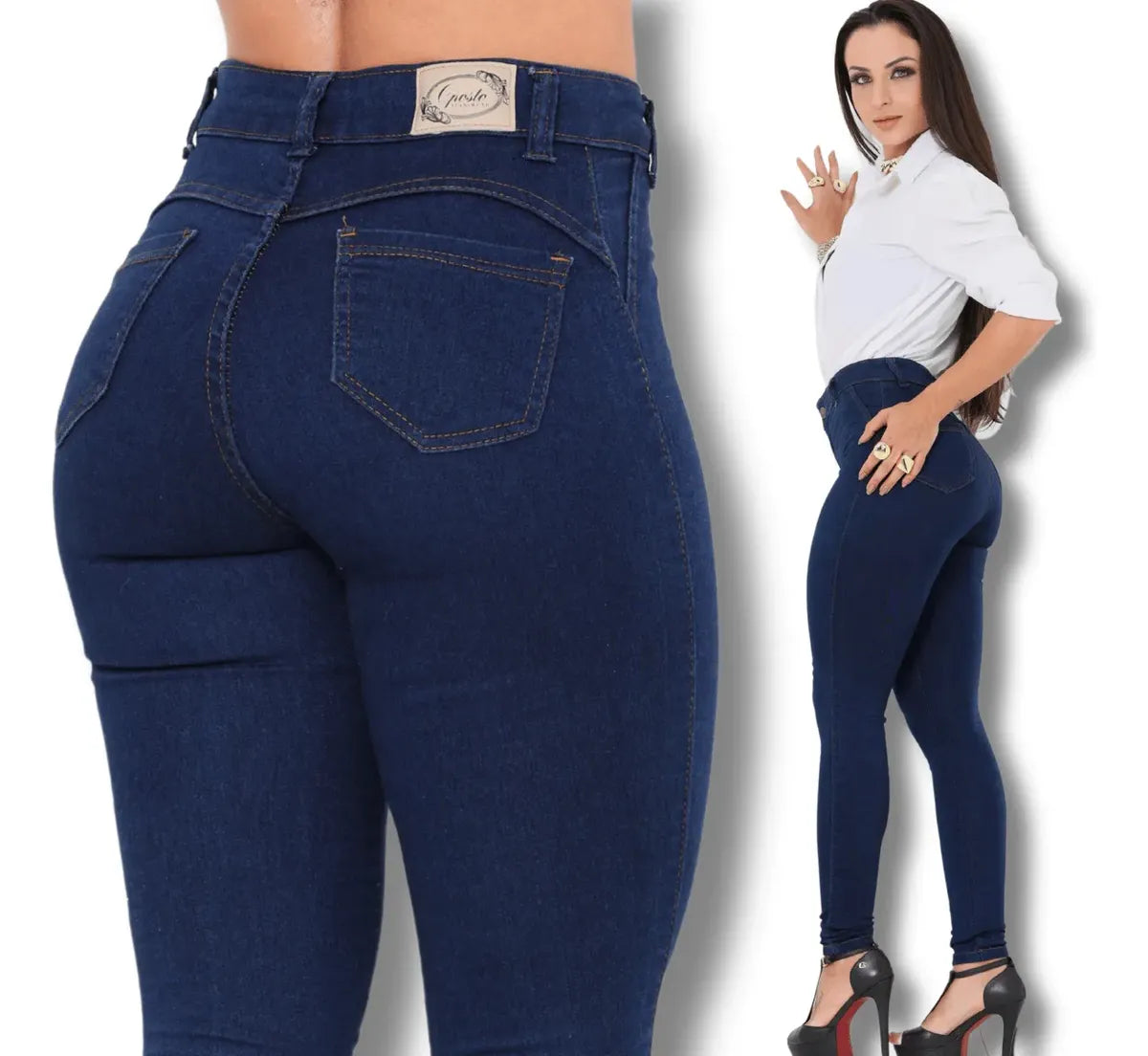 Kit 3 Calça Jeans Feminina Cintura Alta Skinny Premium